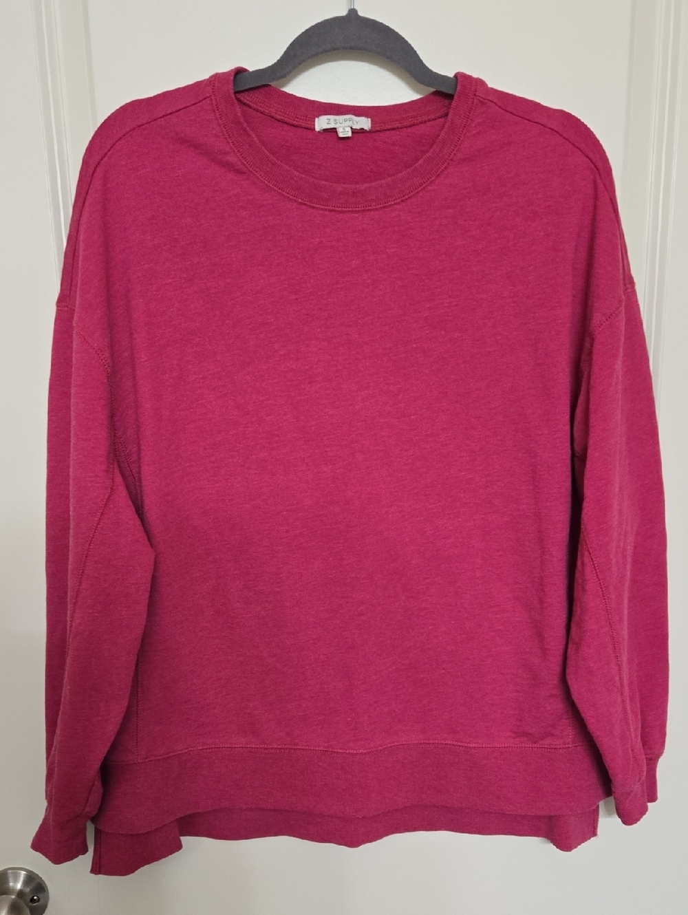 Z Supply Raspberry Crewneck Sweatshirt - Picture 1 of 3
